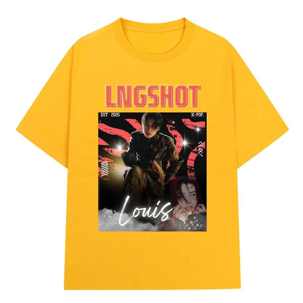 2026 Korean Kpop Hip Hop Group Lngshot LOUIS Graphic T Shirt Men Women Clothing Fashion Oversized Short Sleeve Cotton Casual T-shirts