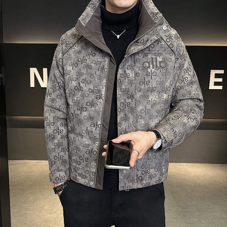 Men's 2025 Winter Trendy Printed Down Jacket - Lightweight, Thick & Stand Collar Outerwear