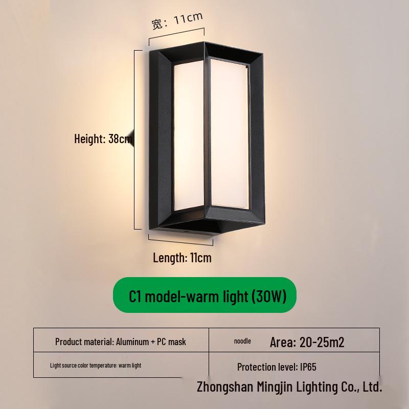 LED Waterproof Outdoor Wall Light for Balcony, Corridor, Courtyard, and Garden