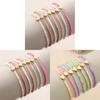 Girls Heart Shape Beaded Bracelets Set With Glass Material For Gift And Anniversary Celebrations