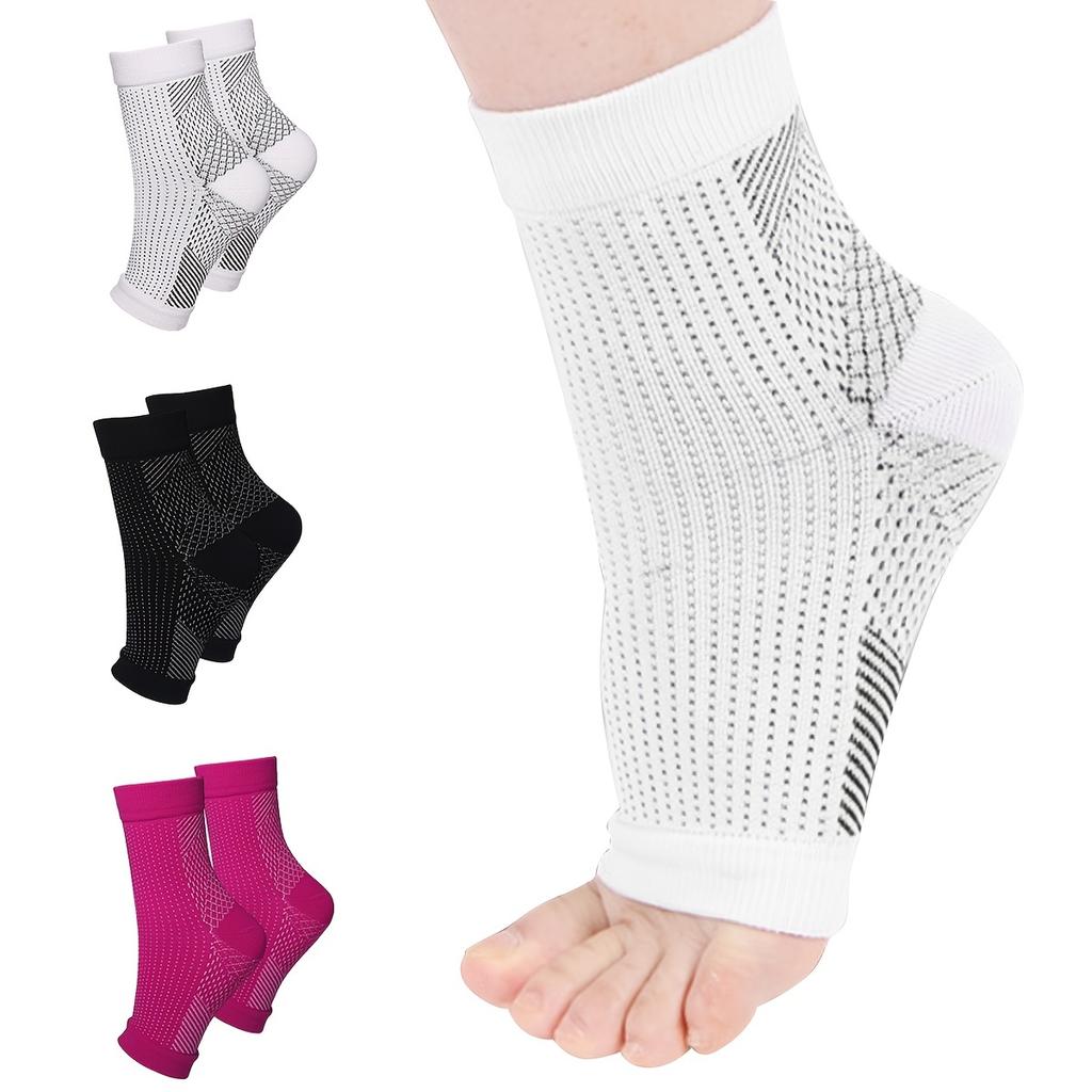Ankle Support Socks Breathable Plantar Fasciitis Swelling Relief Compression Toeless Socks Women Men Elastic Running Socks