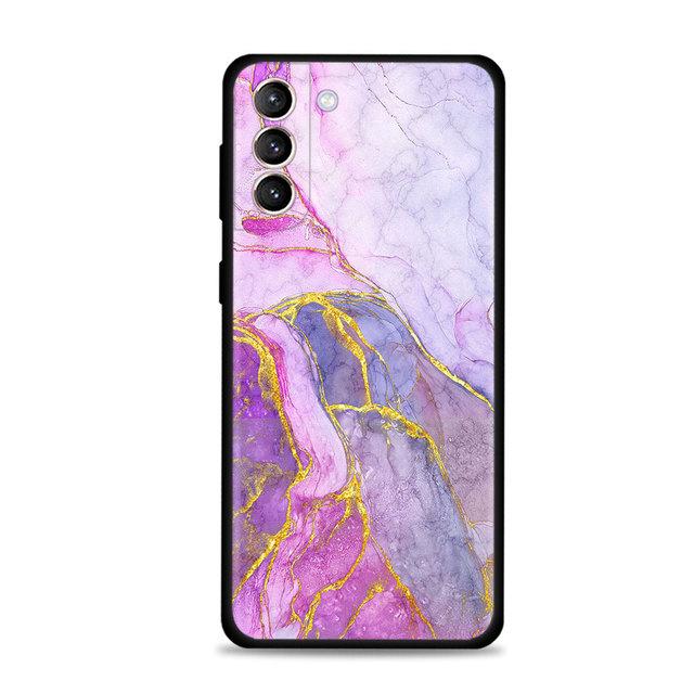 Hülle für Samsung Galaxy S22 S21 S20 Ultra Fe S10 S9 S8 Plus S10e Note 20ultra 10plus Cover Beauty Marble Gold Texture Quicksan