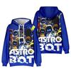 Felpa con Cappuccio Astro Bot Personaggi Multipli Gruppo Stampa 3D All Over, Felpa con Cappuccio Pullover Squadra Robot da Gioco