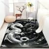 1PC White and black dragons facing Carpet for Living Room Bedroom Sofa Home Decor Rus Non-slip Floor Mat Luxury Gift