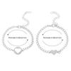 2Pcs/set Stainless Steel Simple Hollow Love Sun Moon Chain Bracelets Temperament Ins Chain Ladies Couple Card Bracelet
