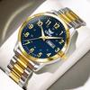 OPK 8176 Man Watch Steel Strap Waterproof Luminous Date Week Classic Digital Dial Simple Business Quartz Wristwatches for Men