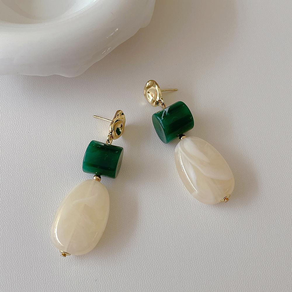 Chinese Style Irregular Resin Textured Earrings for Women Geometric Long Tassel Drop Earrings Charm Jewelry Gifts Wholesale