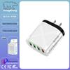 European Standard QC3.0 Multi-Port Fast Charger: 4-USB, 5V/9V/12V, Travel Adapter for EU/US/UK/AU