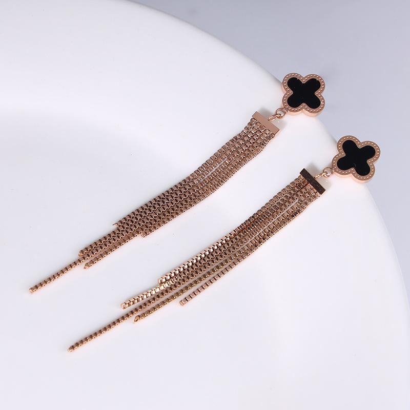 

Серьги из титановой стали, струящееся кольцо-цепочка Soverell