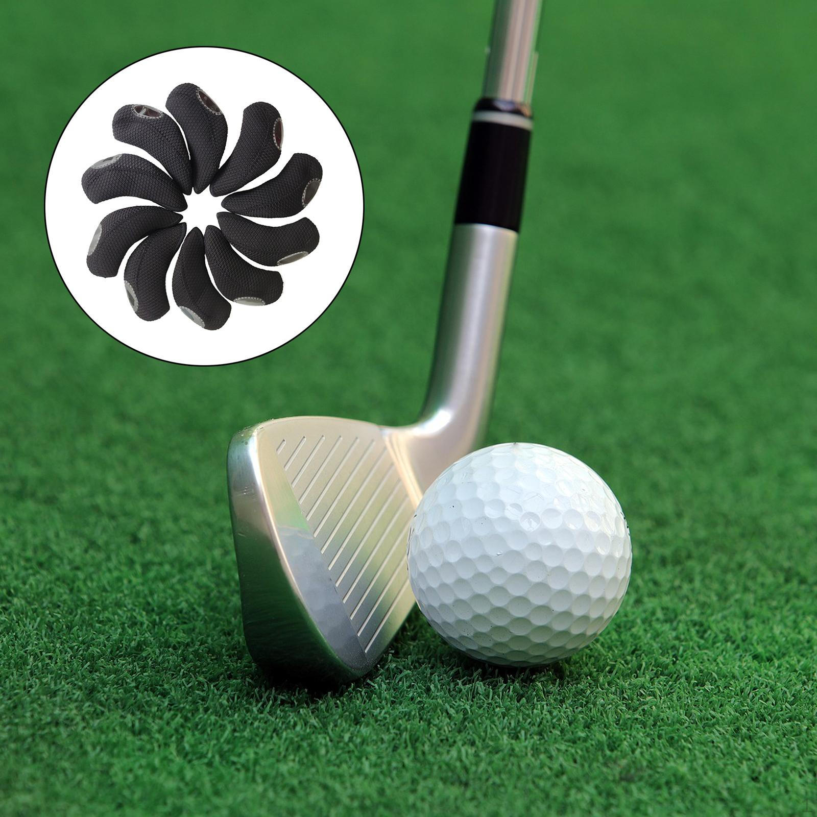 

10 Pack Neoprene Golf Covers, Clear Window Head Cover, Black