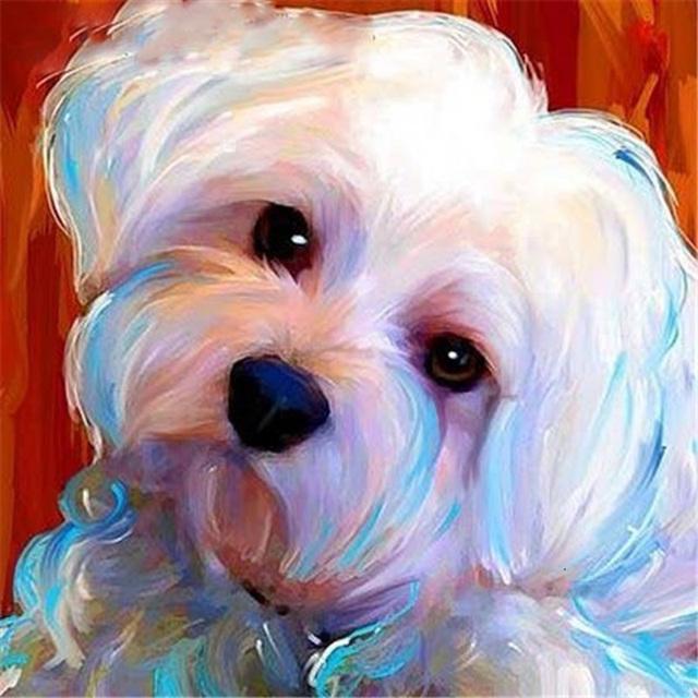 5D DIY Diamond Painting Dog Full Drill Square Diamond Embroidery Animal Needlework Beaded Mosaic Art Handmade Gift