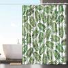 1Pc Minimalist Nordic Green Plant Leaf Shower Curtain, High-End Elegant Bathroom Curtain, Bathroom Decoration Pattern