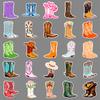 50 Cowboy Boots Graffiti Stickers Personalized Creative Decorative Decorative Water Cup Mobile Phone Case Suitcase Stickers