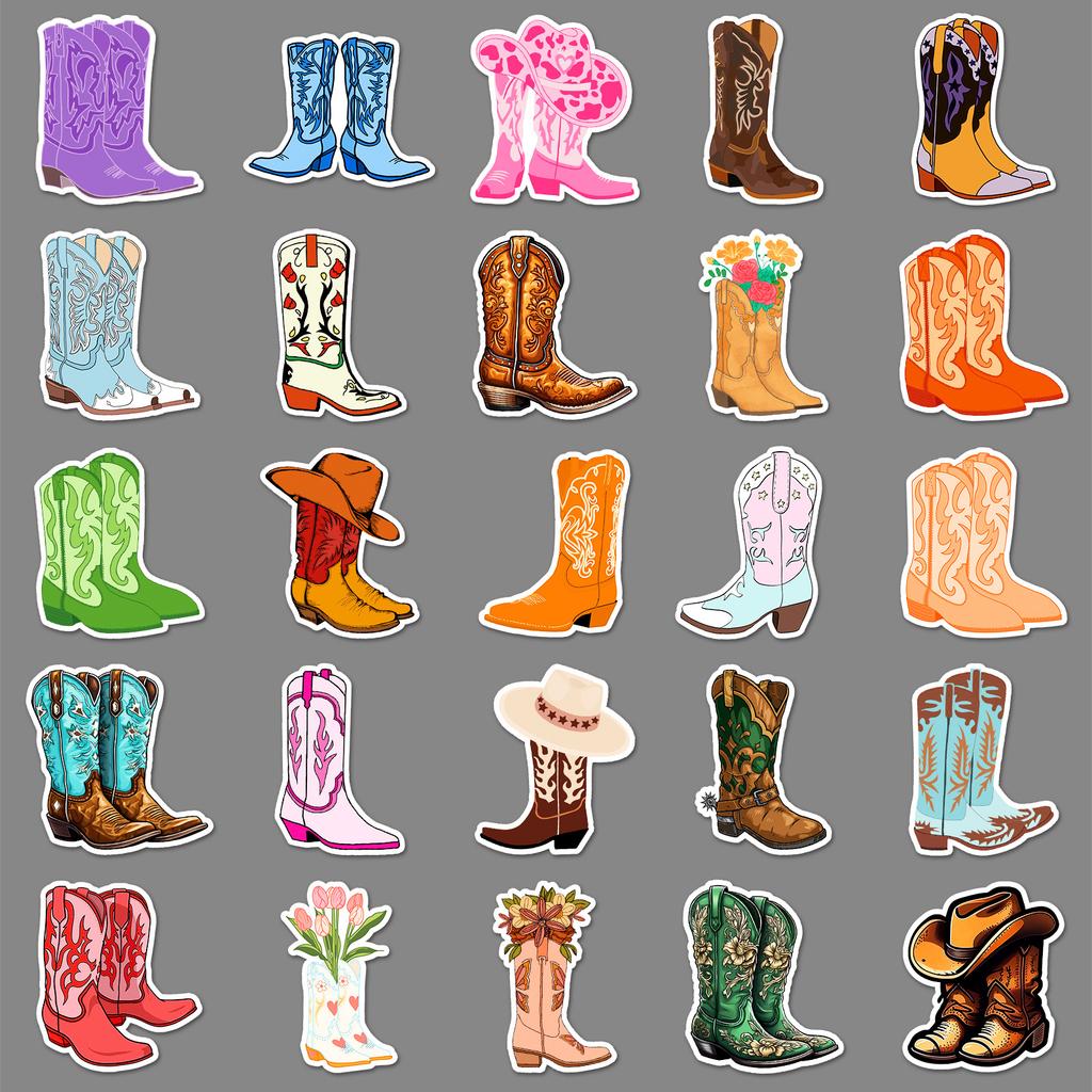 50 Cowboy Boots Graffiti Stickers Personalized Creative Decorative Decorative Water Cup Mobile Phone Case Suitcase Stickers