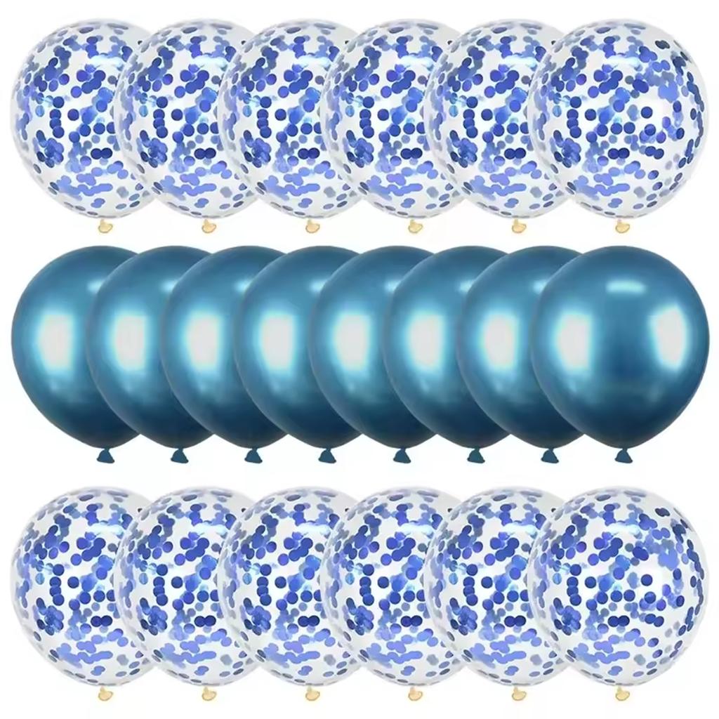 12inch Metal Colored Balloon with Confetti Balloon Set, Suitable for Weddings, Birthdays, Themed Parties, Pre Wedding Parties