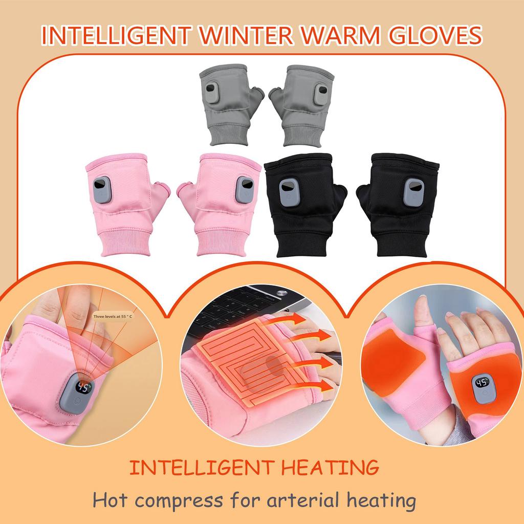 Winter Heated Gloves USB Rechargeable Smart Electric Heated Gloves Gaming Outdoor Warm Heating Gloves