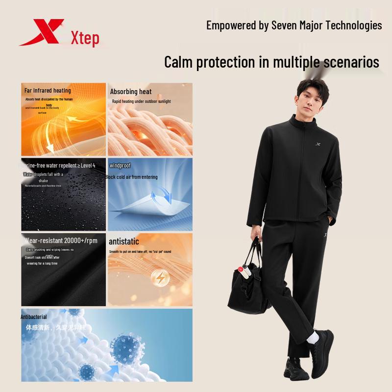Xtep Men's Water-Repellent Sports Tracksuit Set