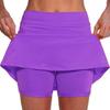 Women's Athletic Skort High Waist Pocketed Stretch Casual Running Shorts Skirt