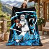 Carolina Panthers Custom Name Flannel Blanket Personalized Soft Warm Plush Throw Blanket Customized Gift for Family Friends