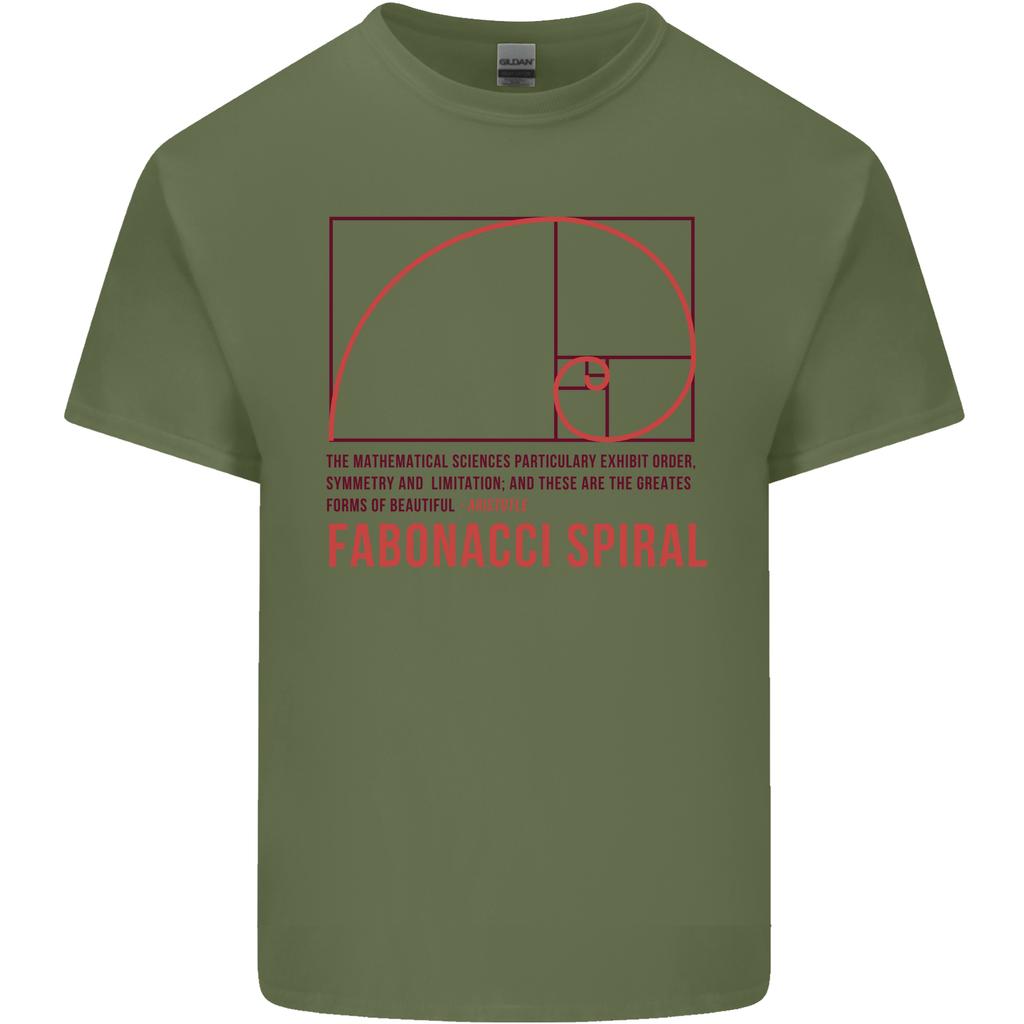 Fibonacci Spiral Mathematics Maths Science Unisexs Light Cotton TShirt