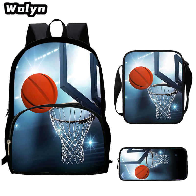 Basketball Basketball School Bag High Definition Printing Multifunctional Cross-Border Backpack