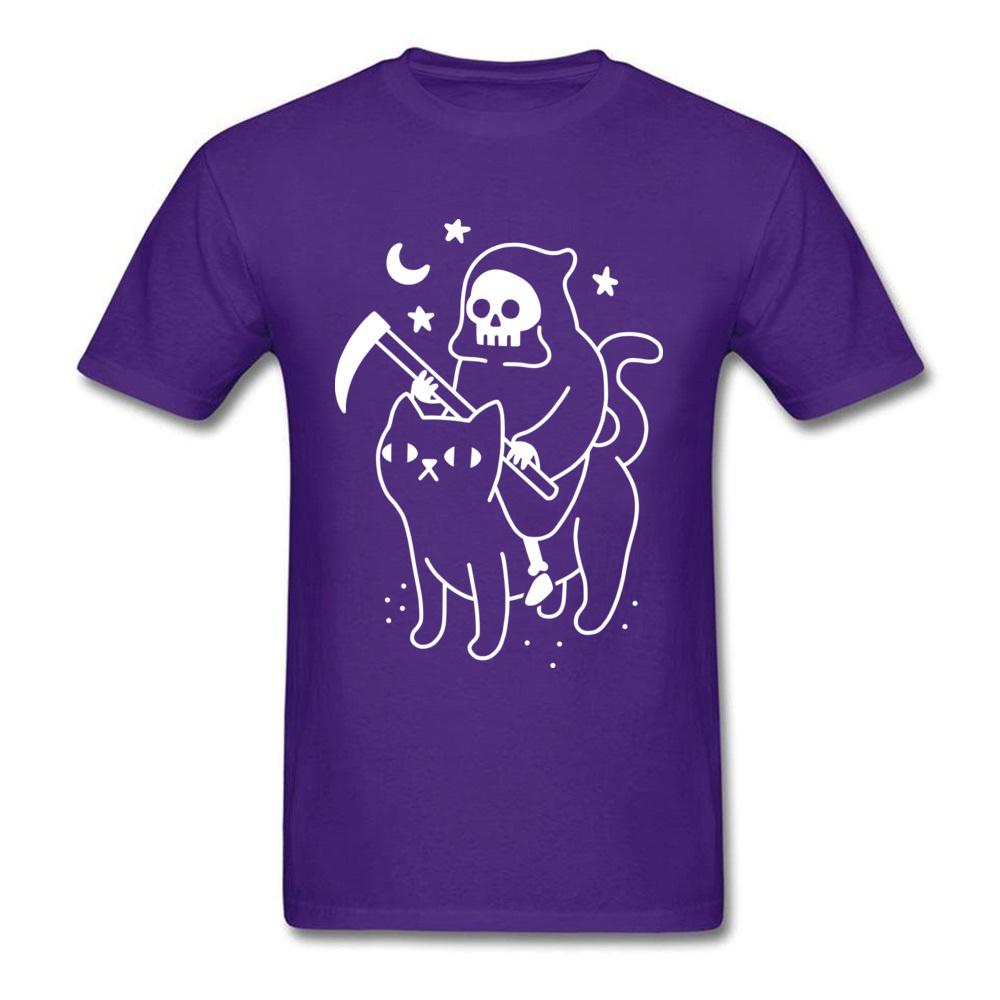 Grim Death Rides A Black Cat TShirt Funky Short Sleeve Unique Unisex Tees All Cotton Round Neck Unisex Tee Shirts Summer Sweater