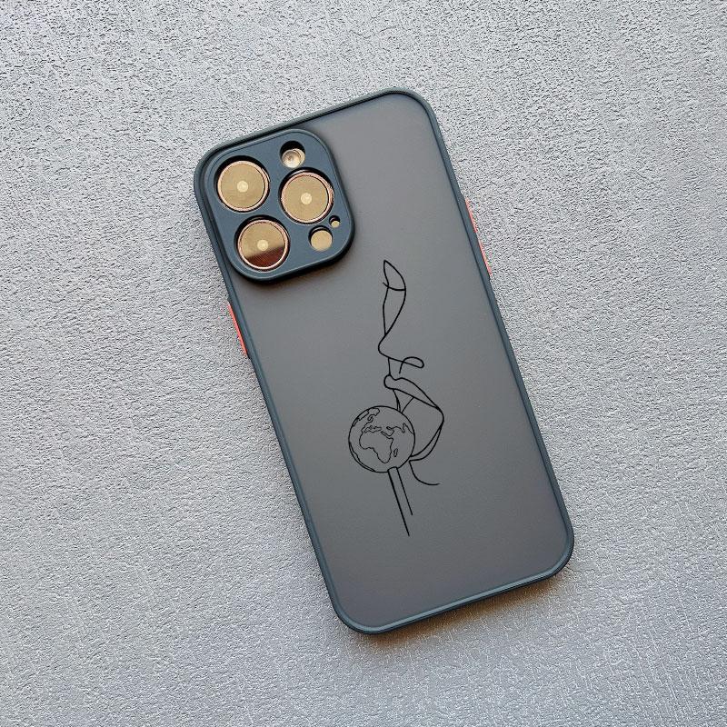 Abstract Geometric Art Line Face Phone Case for IPhone 15 14 Pro Max Plus 13 12 11 Pro Max Mini 7 8 Plus X XS XR Shockproof Case