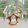  1pc Christian Nativity Scene Desktop Ornament with Jesus, Mary, Joseph, Angel & Star - 2D Flat Acrylic Stable Decoration with Soft Pastel Colors