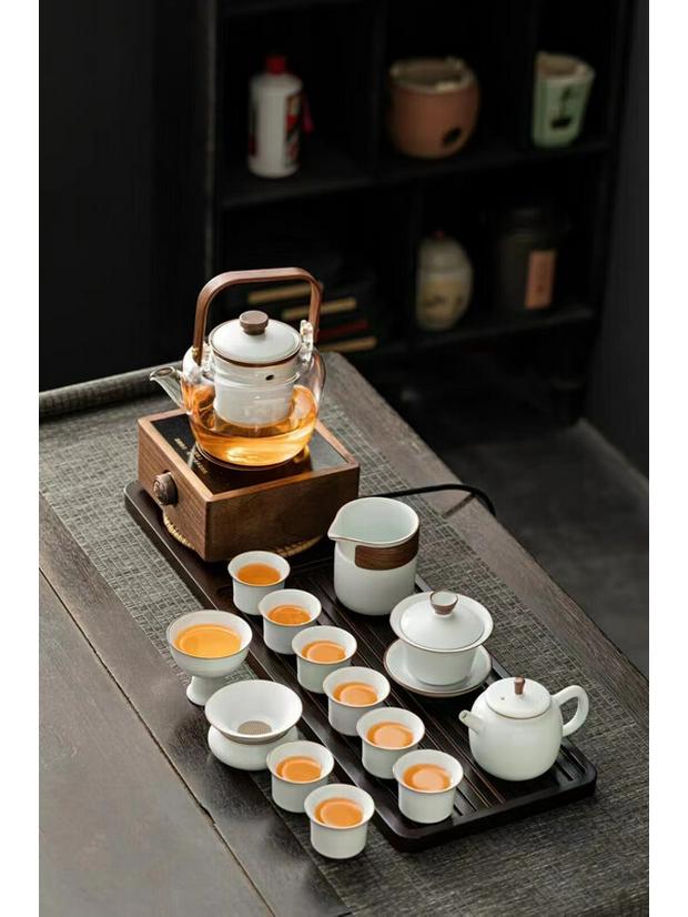 Chaxun Kung Fu Tea Set with Brewing Pot, Luxury Gift Box