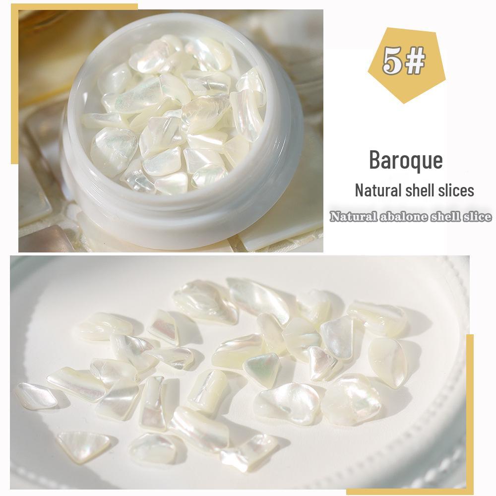 Natural Iridescent Baroque Shell Nail Art Flakes