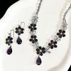 Flower & Butterfly Zirconia Earrings Set for Women - Sweet & Fresh Design with Silver Needle Drops