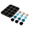 12 Cup Nonstick Muffin Pan with Silicone Baking Cups Durable Bakeware Easy Cleanup Oven Microwave Safe Eco-Friendly Reusable