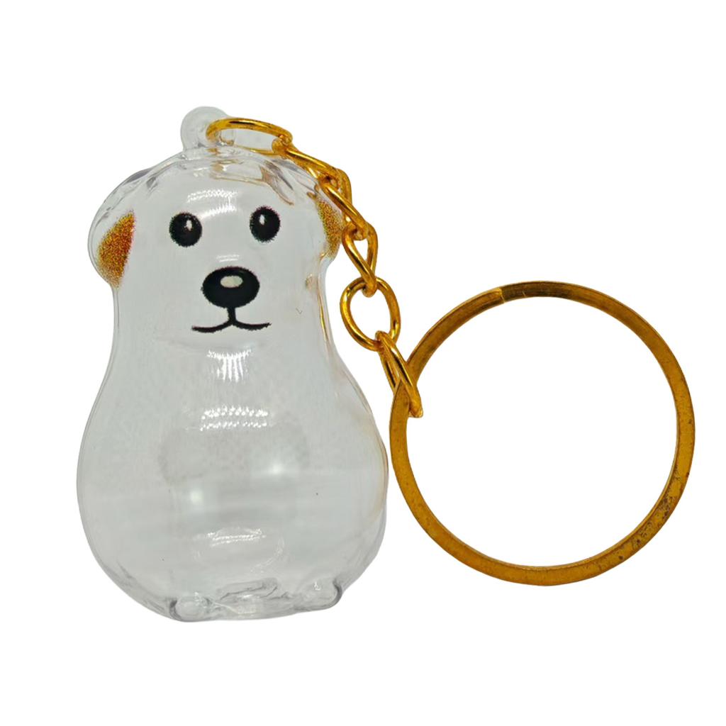 Clear Pet Hair Memorial Keychain Keepsakes For Dog Lover Furs Collector Box Jewelry Honored Beloveds Pet Bag Charm Gift