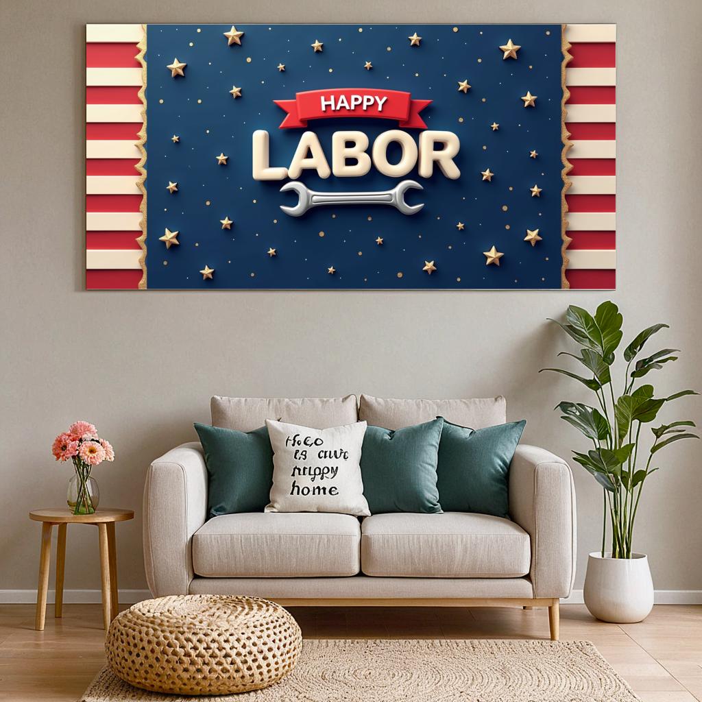 Decorative Design Labor Day Banner Festive Design Labor Celebration Banner for Event Decoration Holiday Celebration Indoor Use