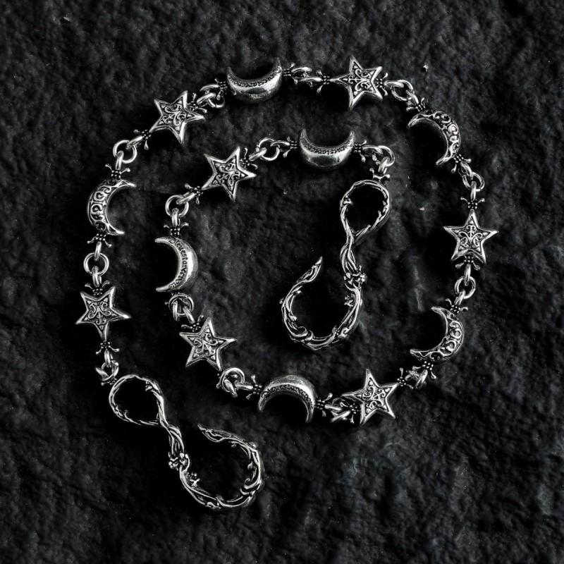 Vintage Star Moon Belt Chain Jeans Zinc Alloy Hip Unisex Punk Rock Accessory Star Moon Pant Chain