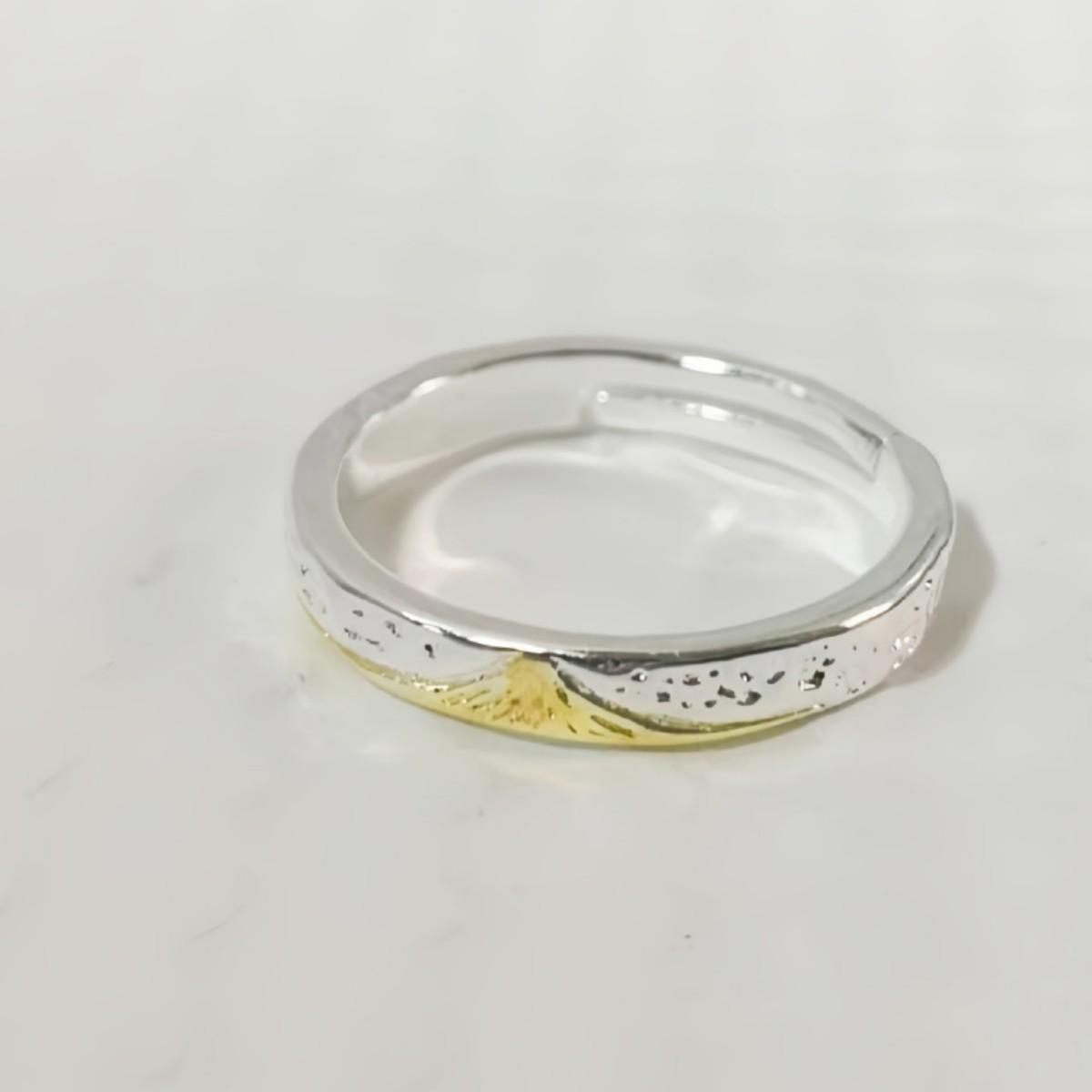 Рижао Золотая Гора Унисекс Регулируемое Простое Стиль Роскошное Парное Кольцо