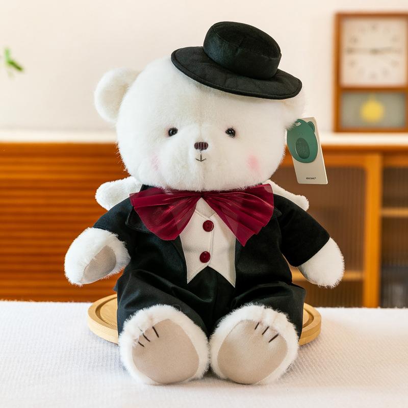 Wedding Plush Themed Bear With Short Plush Material For Romantic Gift And Decor