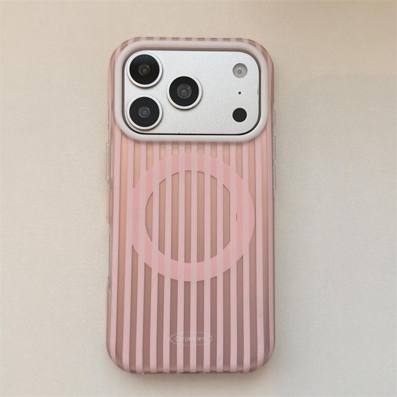 Solid Color Stripe Magnetic Stand Case for iPhone 17/16 Pro Max/15 Pro iPhone 17 Pro Max