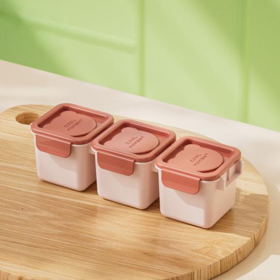 3 Stück Eiswürfelbox mit dicht schließendem Deckel Mini-Quadrat-Eiswürfelform für geruchsfreie Lagerung Mehrzweck-Lebensmittelechter PP-Eiswürfelbereiter Küchenzubehör