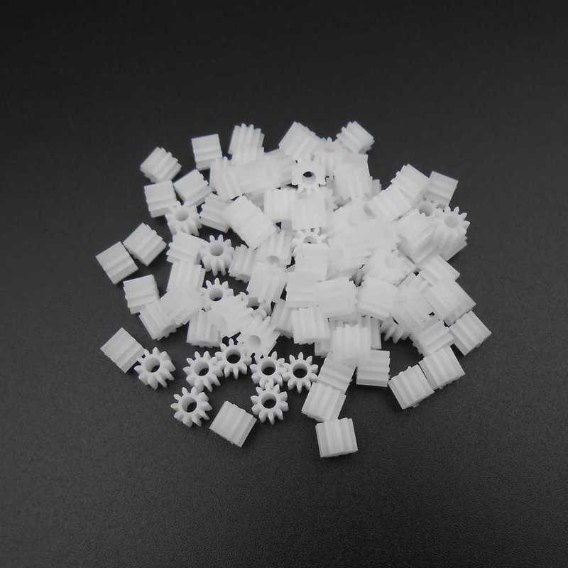 100Pcs 0.5M 10T Plastic Spur Gear Pinion 0.5 Modulus 10 Teeth T=10 Bore Hole Aperture 2.5MM 2.45MM 2.5A DIY Model 10T2.5A 102.5A 2.5mm