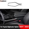 For Toyota Highlander Hybrid - 2024 Wood Grain Car Center Console Gear Shift Box Panel Cover Trim Interior Accessories