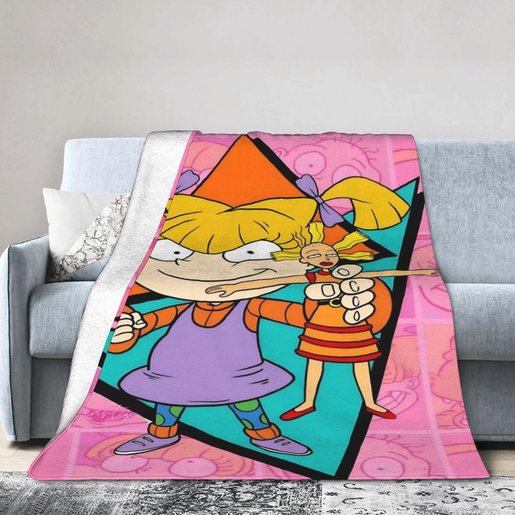 Rugrats Angelica Pickles Pattern Blanket Soft Fluffy Plush Throw Blanket For Living Room Camping Flannel Bedspread Bed Cover