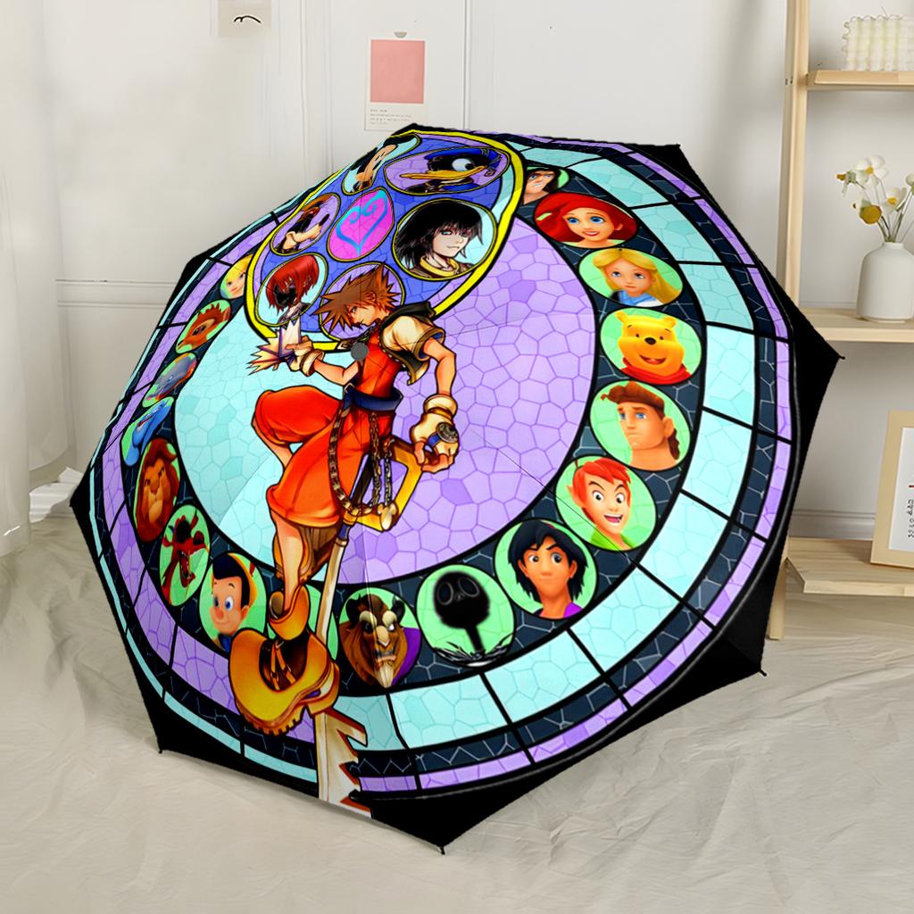 Keyblade Adventure Portable Automatic Umbrella Sturdy 8-Rib Shaft Lightweight All-Season Use Outdoor Accessory Gift for Festivals