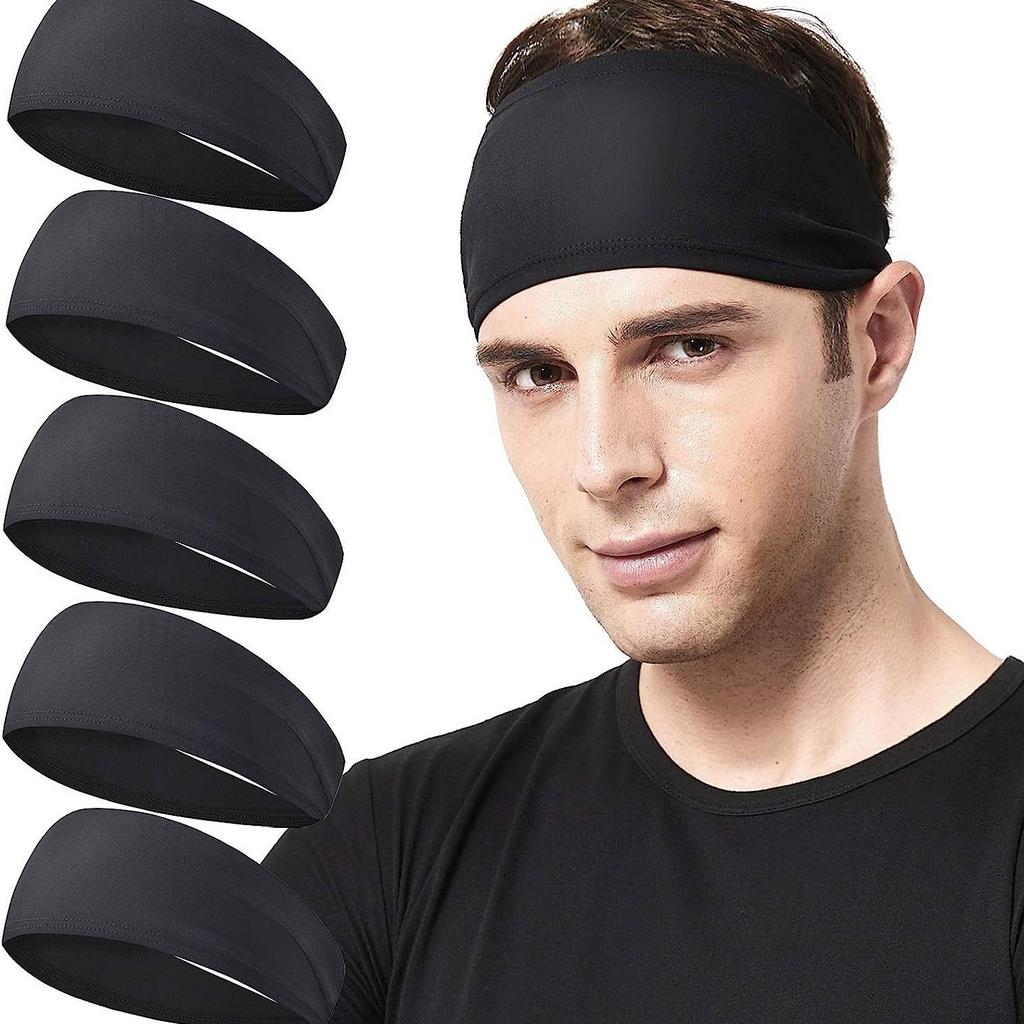 European American Summer Soft Fitness Headbands Running Sports Yoga Sweat-Absorbent Dry Thin Breathable Elastic Polyester Cotton