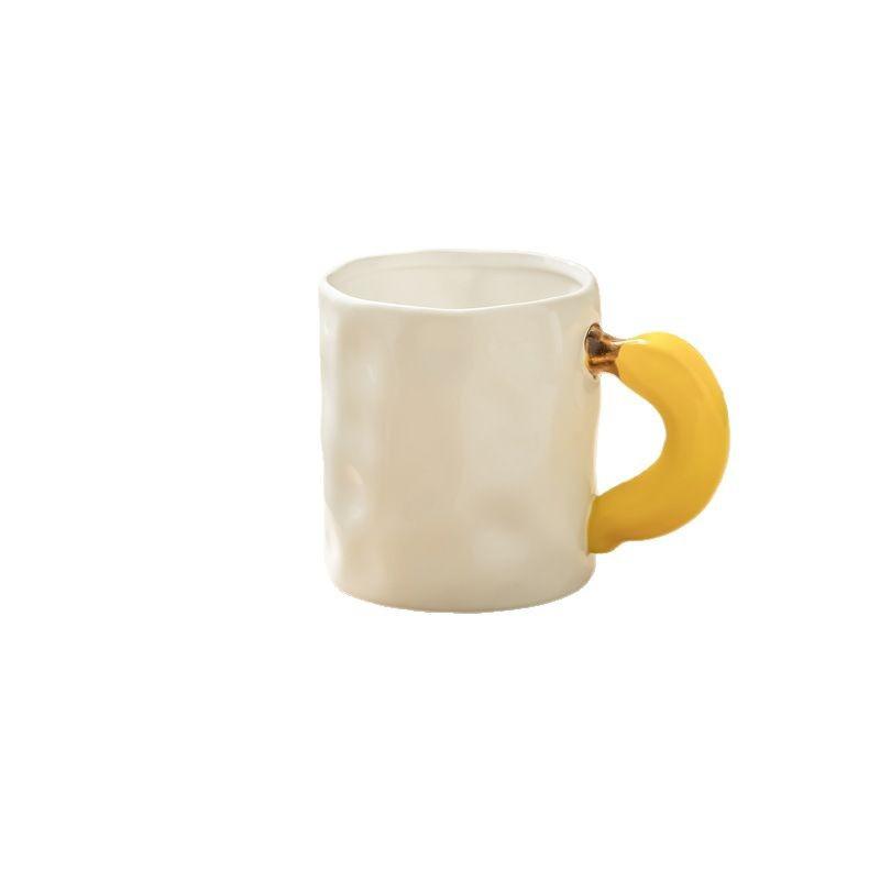 Creative Fun Apple Banana Mug Ceramic Coffee Cup Hand Painted Cup Milk Cup Underglaze Colored Couple Pair Cup