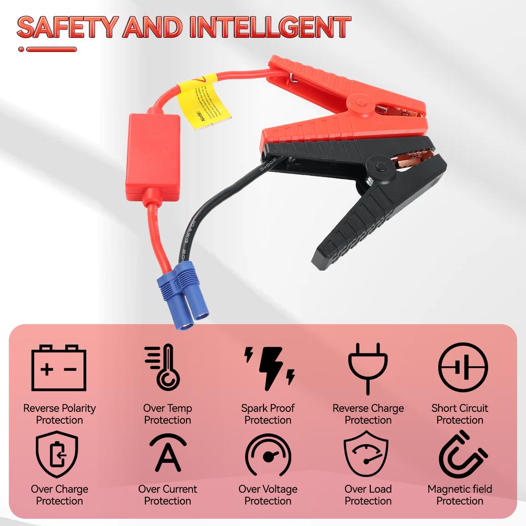 1pcs Battery Fire Wire Clip EC5 Connector Emergency Jumper Cable Alligator Clamp Booster for Universal 12V Car Starter Jump 200A