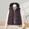 Winter new women's fashion cotton clothes vest cotton vest hooded quilting down cotton vest outer wear