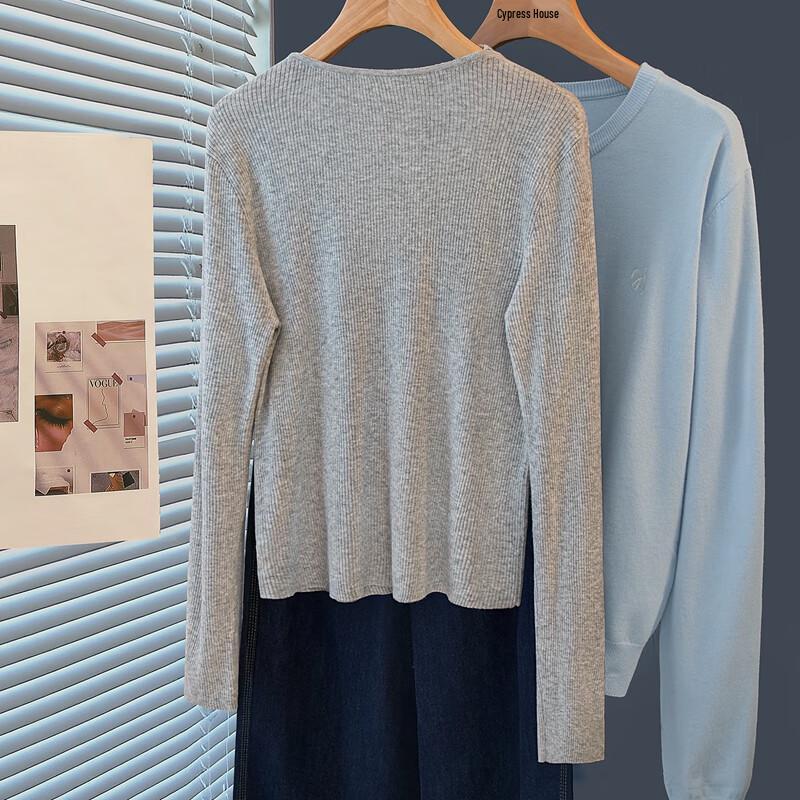 Women's Faux Two-Piece Color Block Pullover Sweater