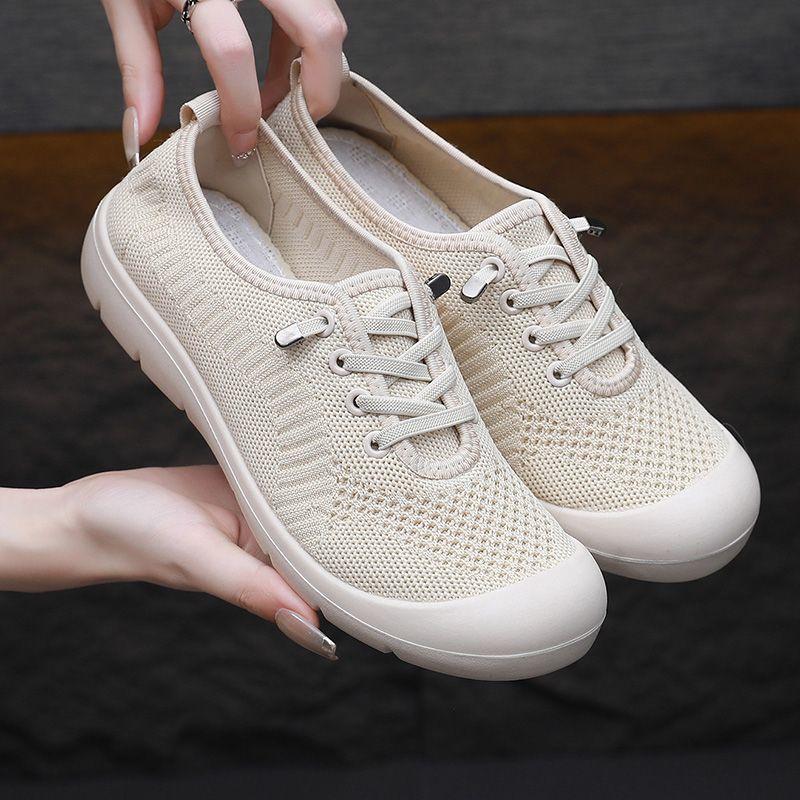 Slip on Flat Mesh Breathable Shoes for Women Round Toe Spring Autumn Woman Footwear Fashion Clothing 2025 Elegant Elasticty Hot