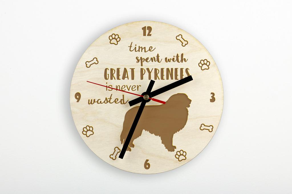 Pyrenean Mountain Dog, Great Pyrenees, Pyrenean Shepherd - clock with dog, wooden clock with engraving, personalised clock by Art-Dog